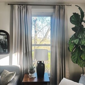 Pinch Pleat Curtains 52x96 like new set of 2 panels